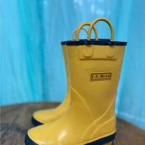 L.L. Bean Yellow and Black Waterproof Rain Boots